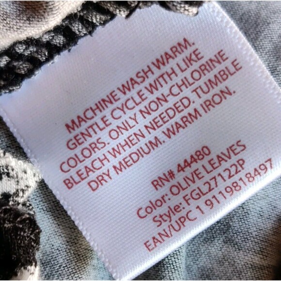 Faded Glory Womens Tank Top "Olive Leaves" Multi Colored Layered Back Sz M 8-10 - Picture 6 of 11